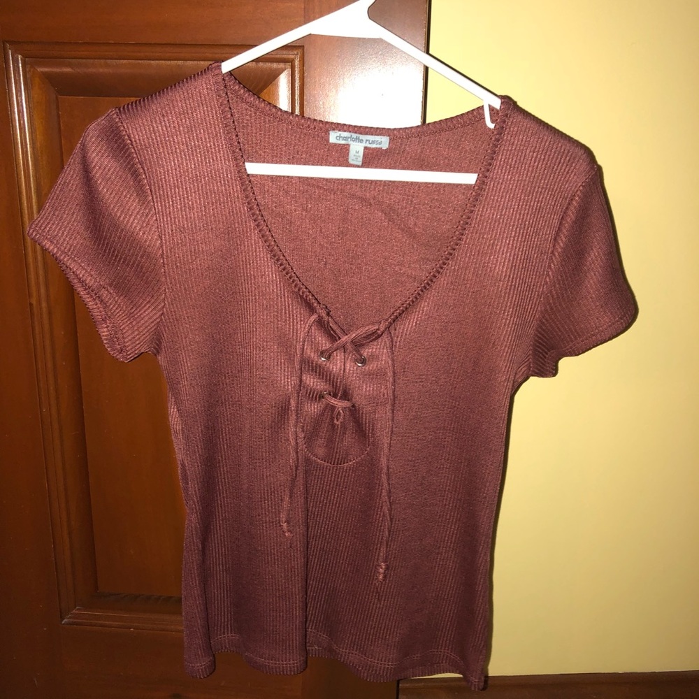 Burgundy orange top